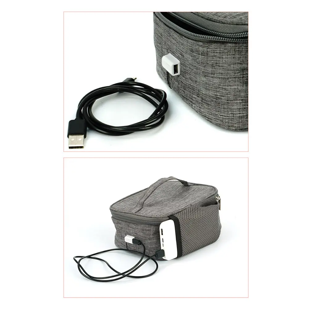 USB Electric Heating Bag Waterproof 12V Car Camping Electric Lunch Box Food Warmer Heater Container Thermal Bag No Power Bank