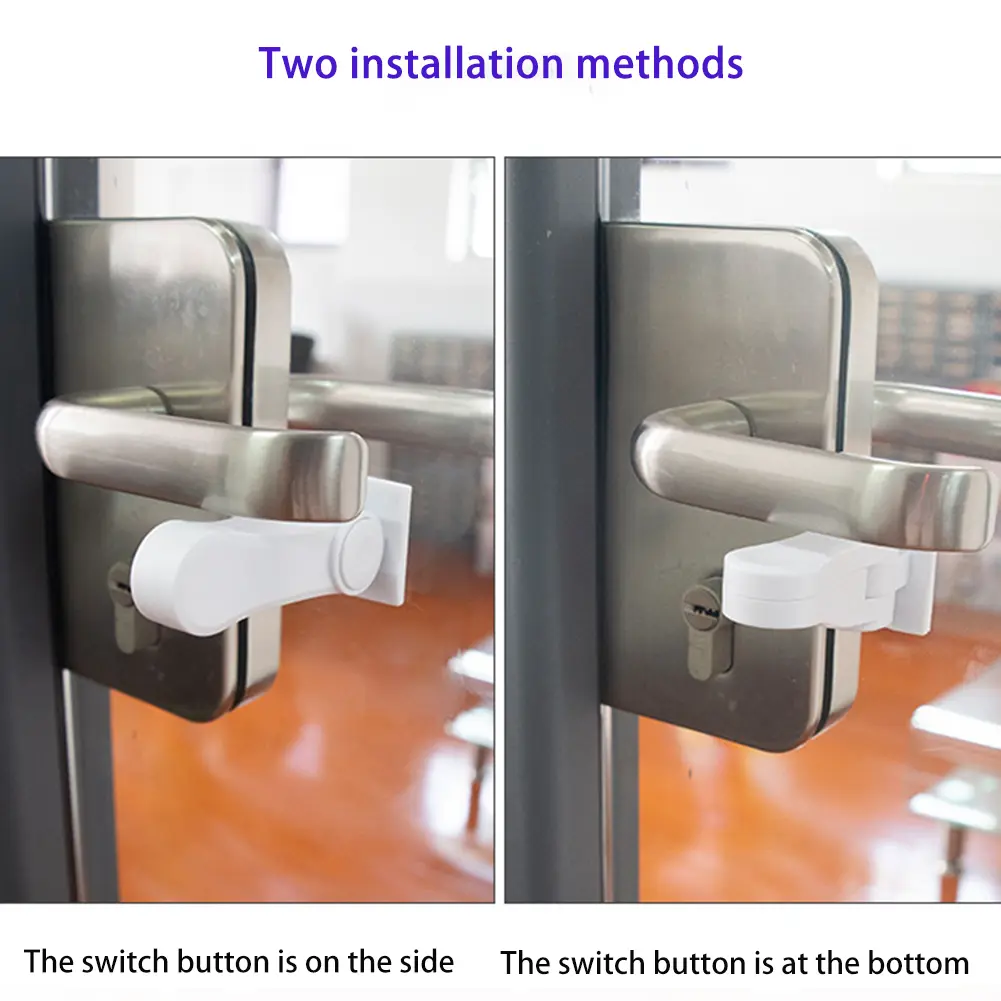 Home Universal ABS Protection Device for ren Safety ABS Anti-open Handle Locks Door Lever Lock   Safety Doors Lock