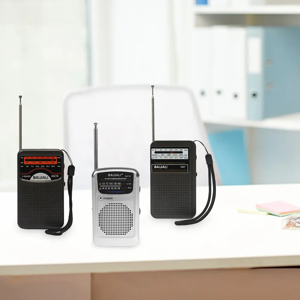 Outdoor Radio Built-in Speaker Stereo Radio LCD Display Pocket Pointer Radio Telescopic Antenna for Indoor Outdoor Emergency Use