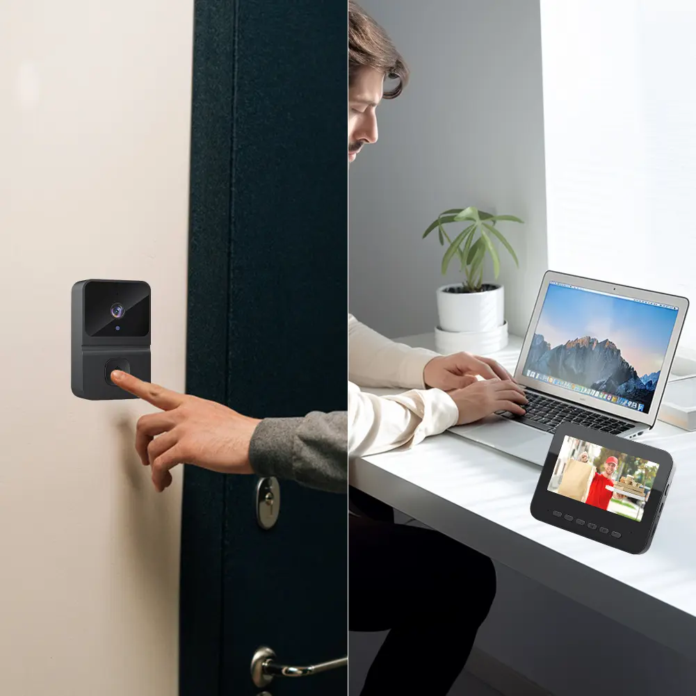 2.4G Wi-Fi Wireless Video Doorbell 2 Way Audio Smart Video Doorbell Intelligent Video Intercom Doorbell for Home Surveillance