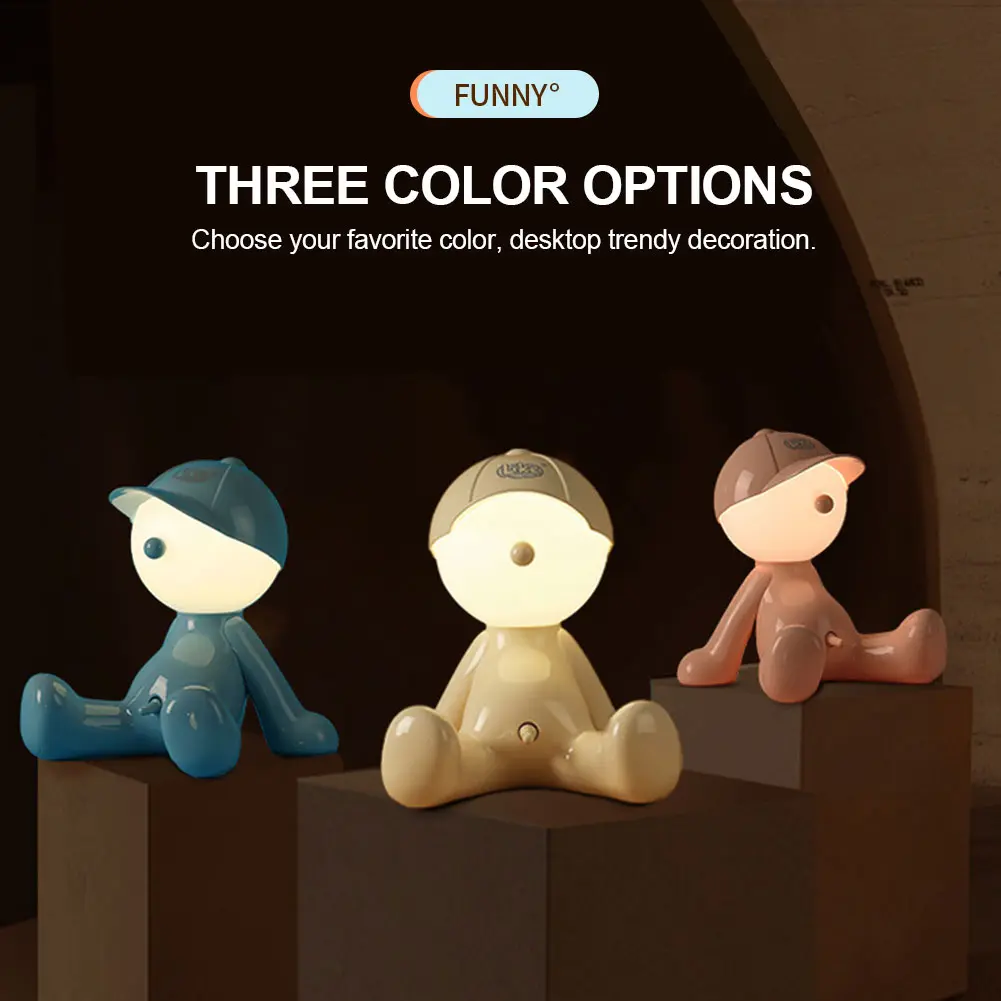 Shy Man Desk Lamp Funny Anniversary Gag Gifts Bedside Night Light Novelty Plug-in Table Lamp for Home Living Room Office Shelf