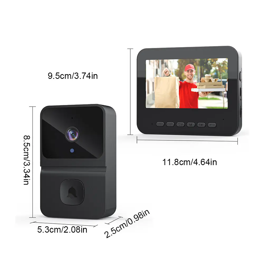 2.4G Wi-Fi Wireless Video Doorbell 2 Way Audio Smart Video Doorbell Intelligent Video Intercom Doorbell for Home Surveillance