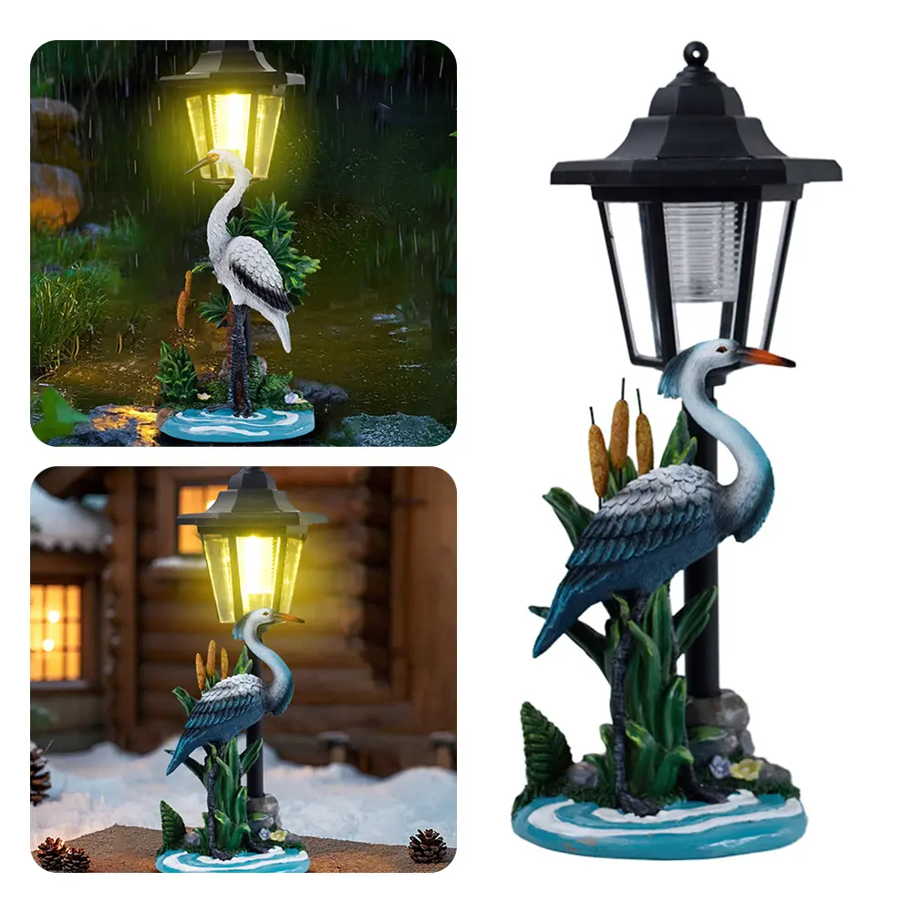 Garden Bird Statue Solar Garden Lights Resin Solar Bird Outdoor Statues for Yard Patio Lawn Birthday Gift for Women Mom Grandma