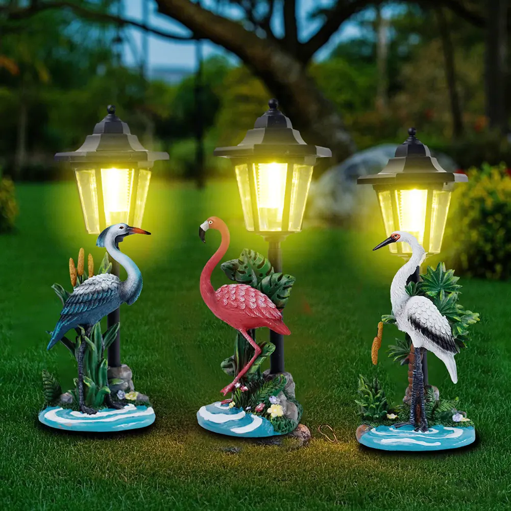 Garden Bird Statue Solar Garden Lights Resin Solar Bird Outdoor Statues for Yard Patio Lawn Birthday Gift for Women Mom Grandma