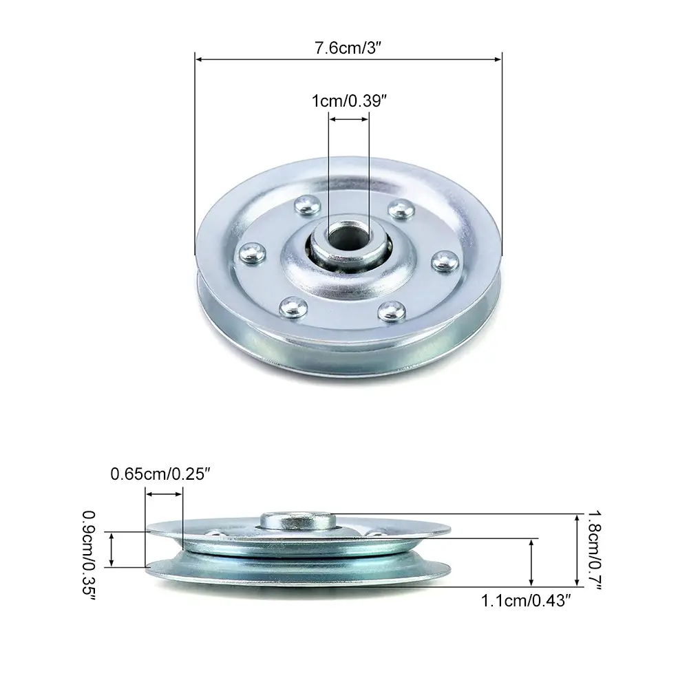 2Pcs Extension Spring Pulley 3 Inch Garage Door Wire Rope Guide Wheels 200LB Load Silver Pulley Guide for Garage Door System