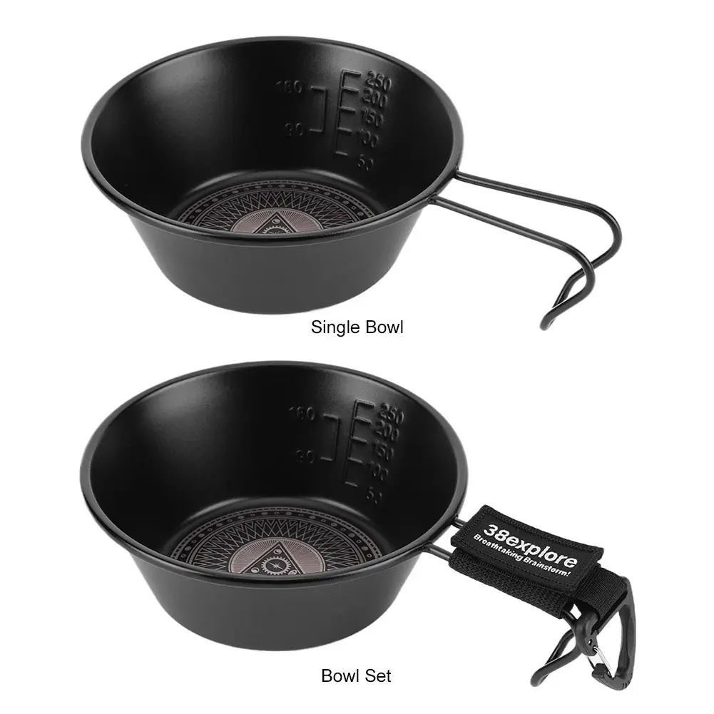 280ml Outdoor Sierra Bowl 304 Stainless Steel Portable Camp Bowl Non-Stick Travel Picnic Bowl Outdoor Camping Cutlery