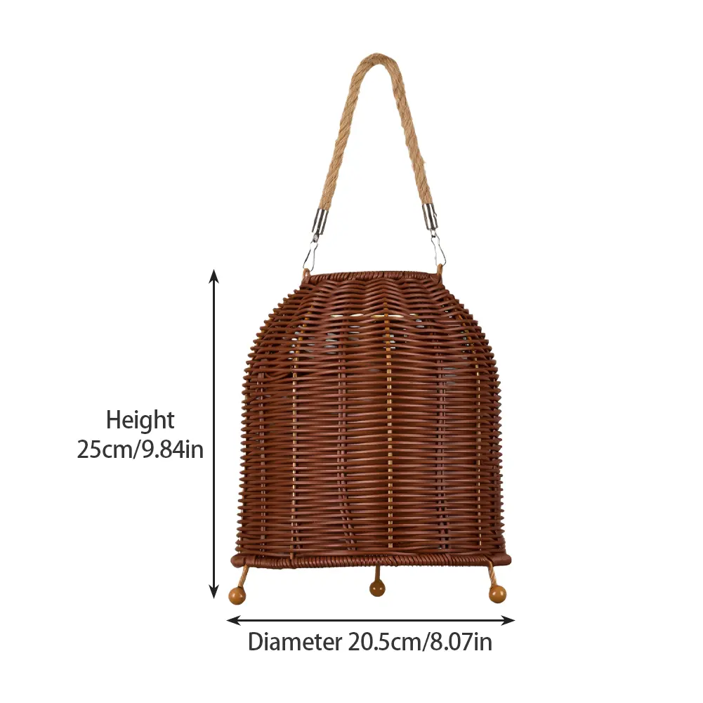 Rattan Solar Light Decorative Outdoor Hanging Lamp IP65 Waterproof Outdoor Desk Light for Garden Patio Yard