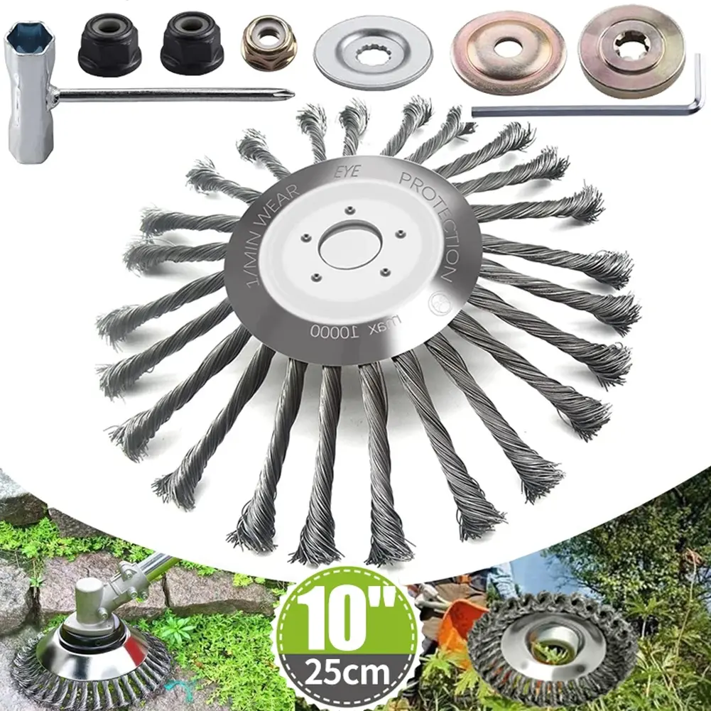 6/8/10 Inc Steel Grasss Trimmer Head Brushcutter Wire Debroussailleuse Weed Brush Blade for Garden Lawnmover Power Tool