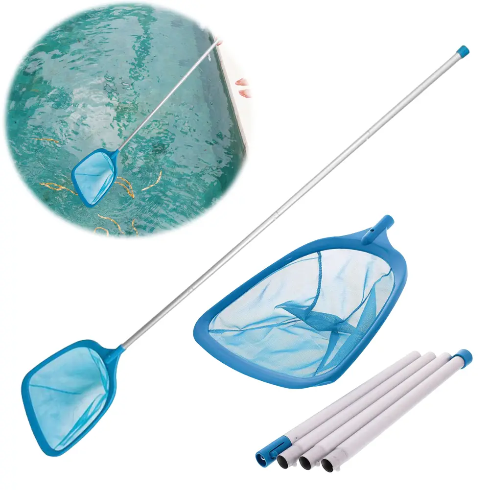 Swimming Pool Skimmer Net with Metal Pole Ultra Fine Mesh Netting Bag Basket Pool Leaf Skimmer Pool Cleaner Pool Accessories