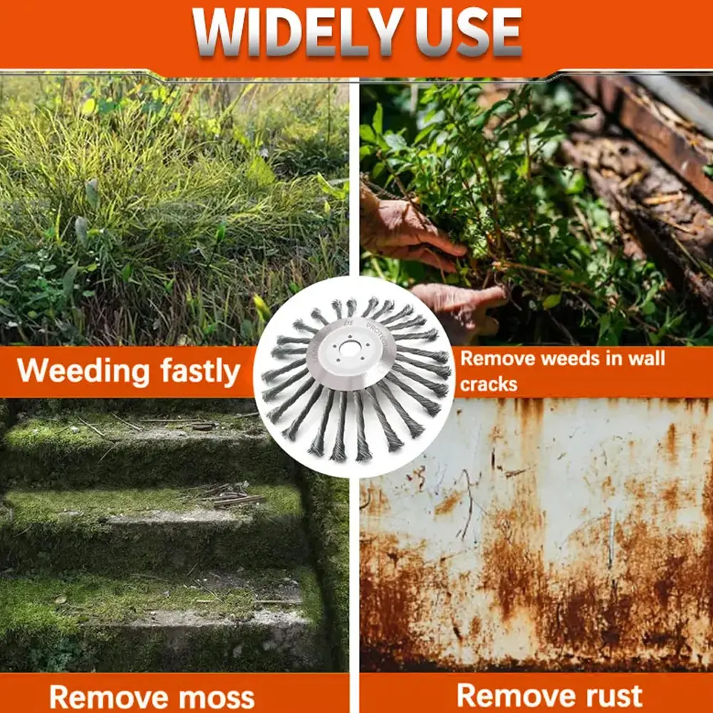 6/8/10 Inc Steel Grasss Trimmer Head Brushcutter Wire Debroussailleuse Weed Brush Blade for Garden Lawnmover Power Tool