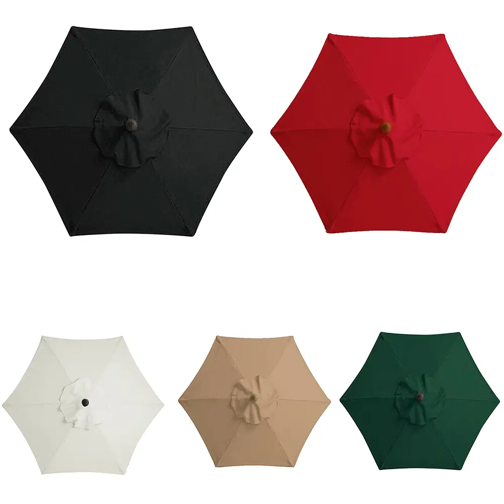 6 Bones Parasol Umbrella Surface Without Stand 2m Parasol Replaceable Cloth UV Protection Detachable for Outdoor Beach Garden