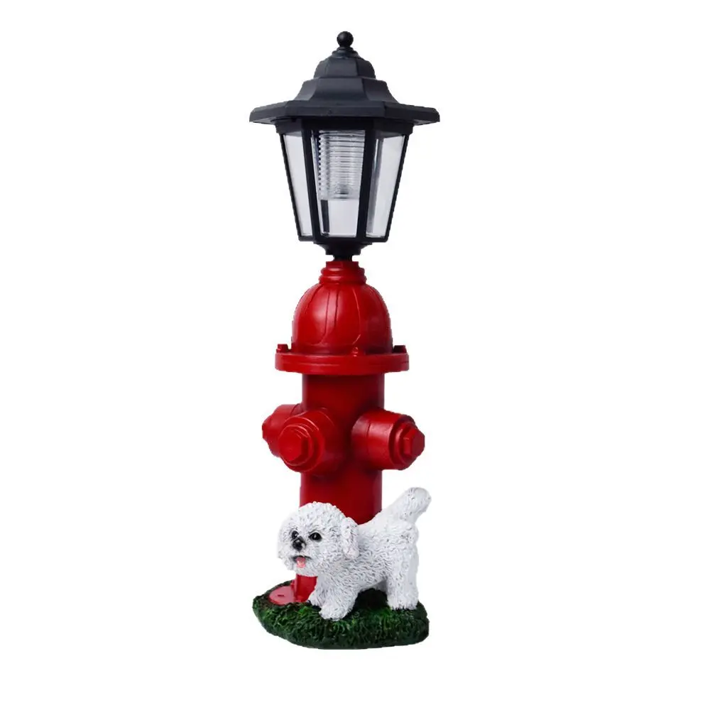 Fire Hydrant and Dog Outdoor Statues Solar Lantern for Yard Patio Lawn Outdoor Garden Decor Unique Gifts for Women Mom Grandma