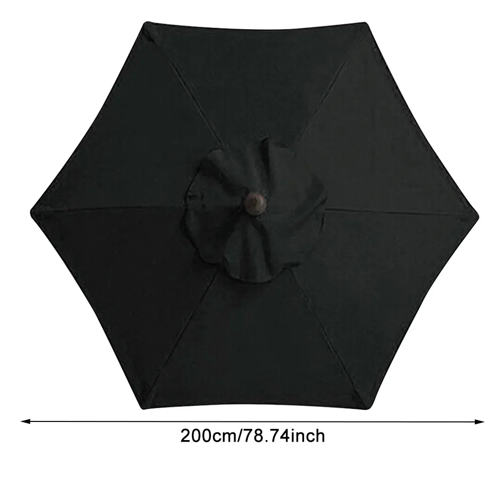 6 Bones Parasol Umbrella Surface Without Stand 2m Parasol Replaceable Cloth UV Protection Detachable for Outdoor Beach Garden