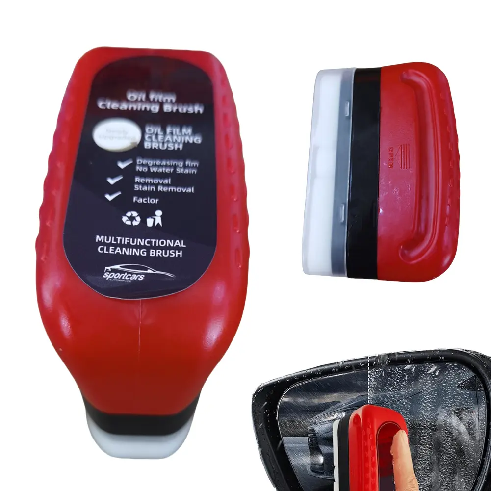 Car Glass Oil Film Remover Powerful Windshield Cleaner Car Glass Sponge Cleaning Brush Water Spots Stain Removal Auto Detailing