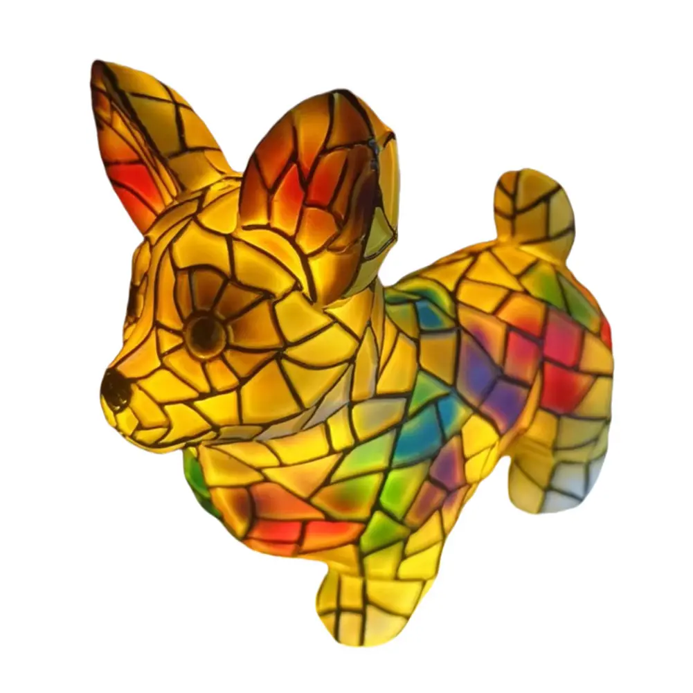 Resin Stained Animal Table Light Corgi Night Light Pug French Bulldog Cat Orangutan Chihuahua Table Lamp For Home Decoration