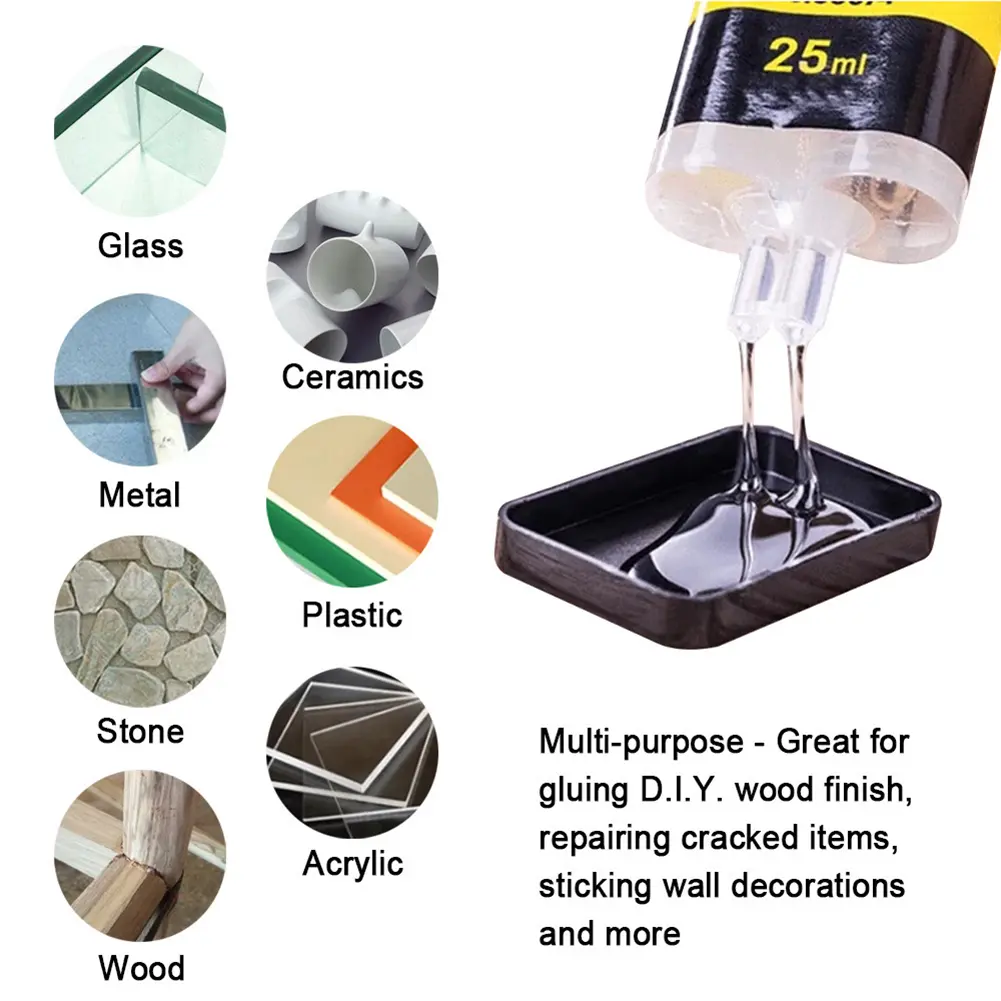 1-10PCS 4/25ml Epoxy Resin AB Glue for Glass Metal Ceramic Woodworking Waterproof Repair Strong Adhesive Glue Super Liquid Glue