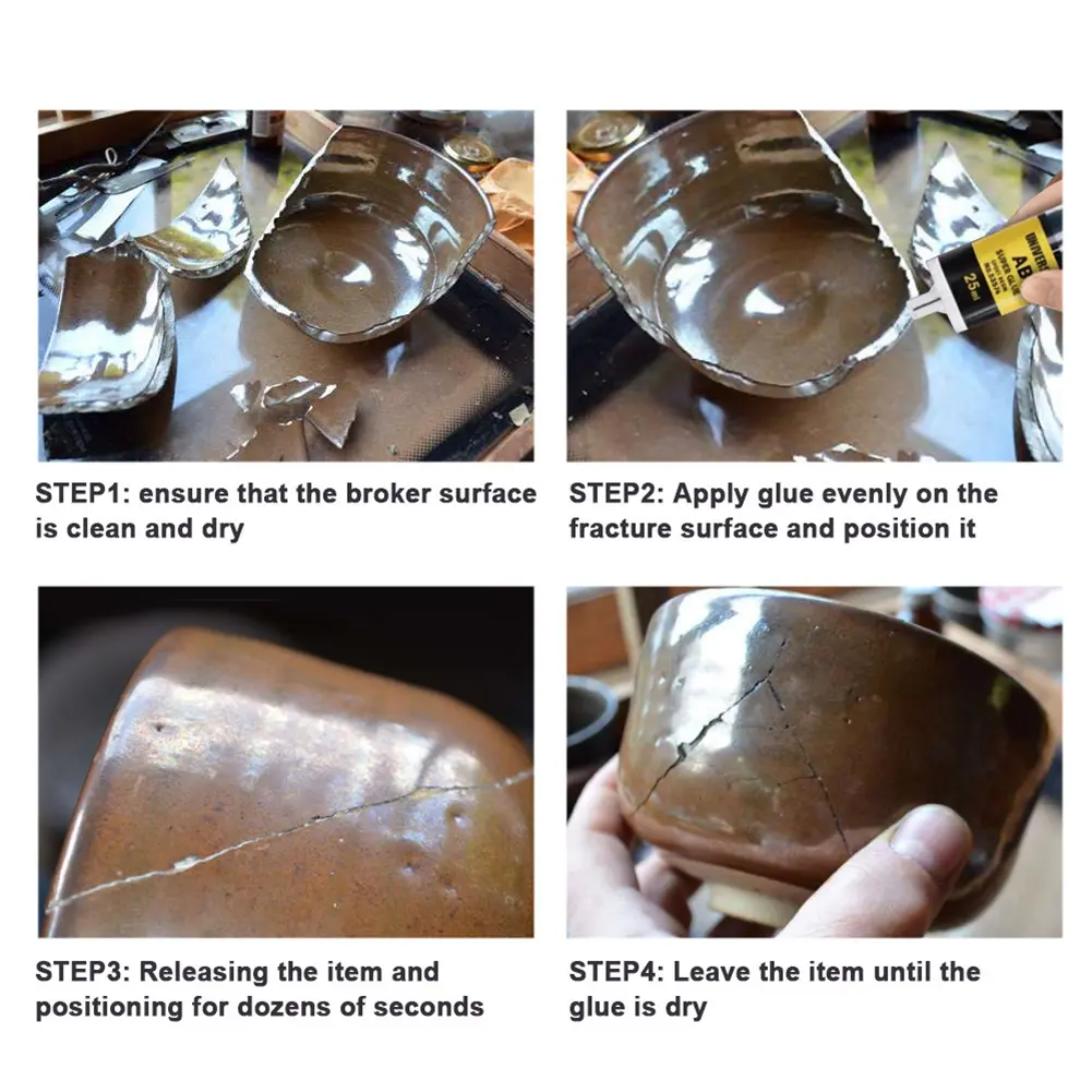 1-10PCS 4/25ml Epoxy Resin AB Glue for Glass Metal Ceramic Woodworking Waterproof Repair Strong Adhesive Glue Super Liquid Glue