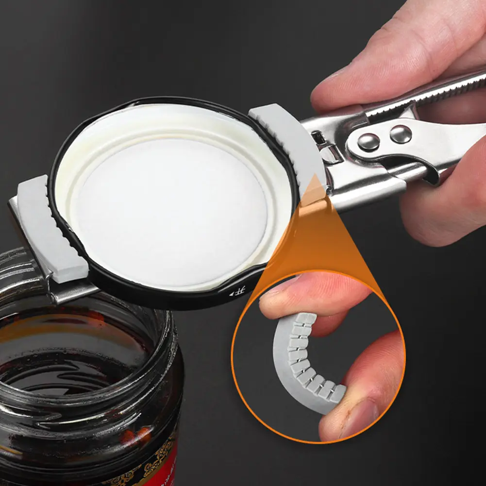 Adjustable Jar Opener Non-slip Bottle Lid Opener Ergonomic Multifunctional Bottle Opener Long Handle for Seniors Weak Hands