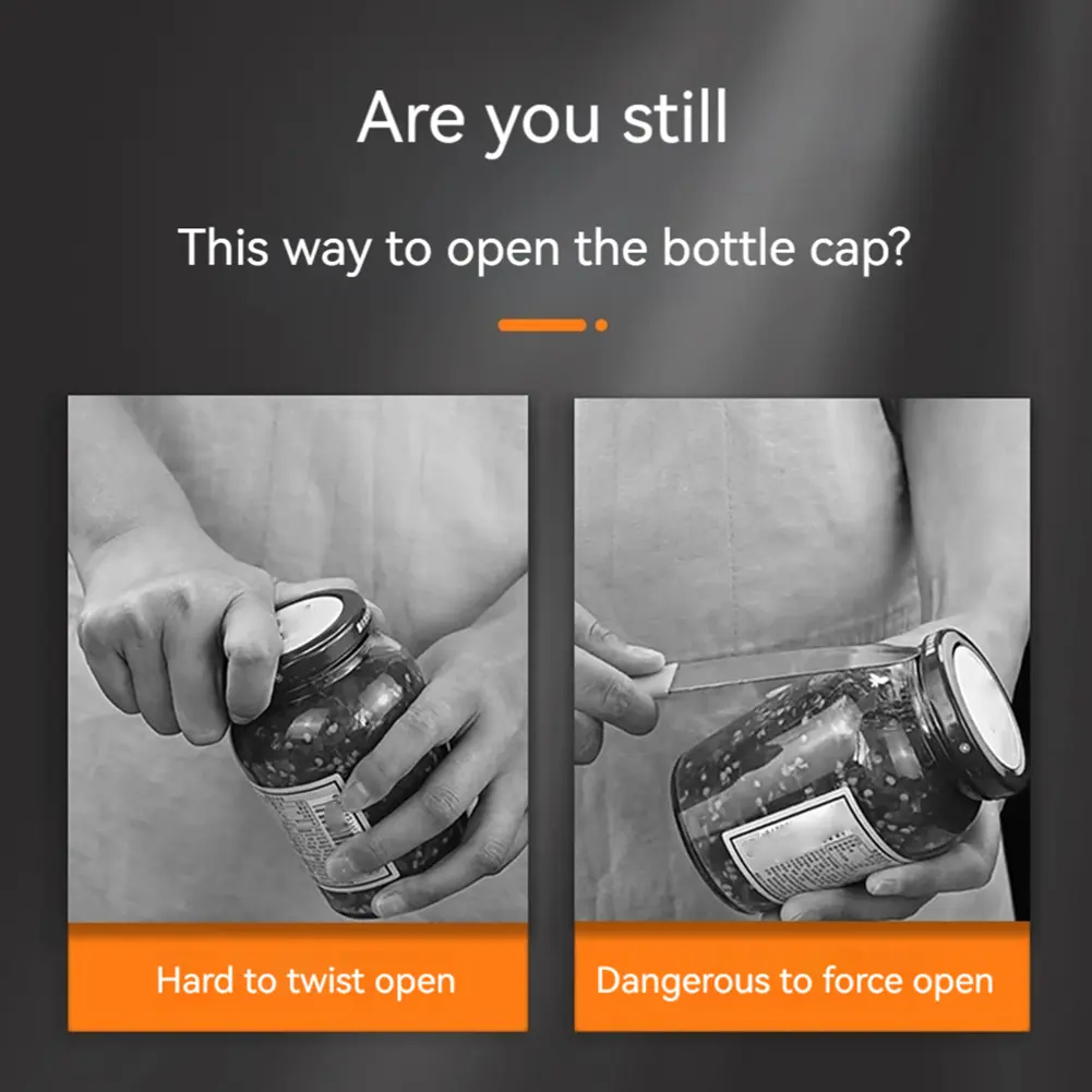 Adjustable Jar Opener Non-slip Bottle Lid Opener Ergonomic Multifunctional Bottle Opener Long Handle for Seniors Weak Hands