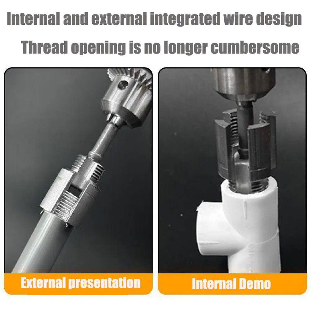 Integrated Internal and External Thread Pipe Threading Tool DN15 DN20 Pipe PVC Pipe Thread Cutting Tool for 1/2'' 3/4'' Pipes