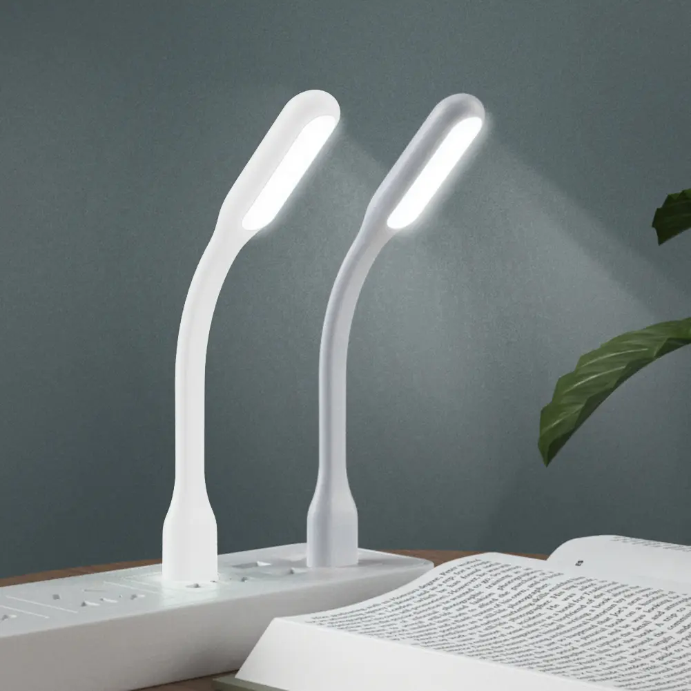 1-5PCS USB Book Light Portable Mini Night Light Flexible Bendable Reading Light for Table Lamp PC Computer Laptop Notebook