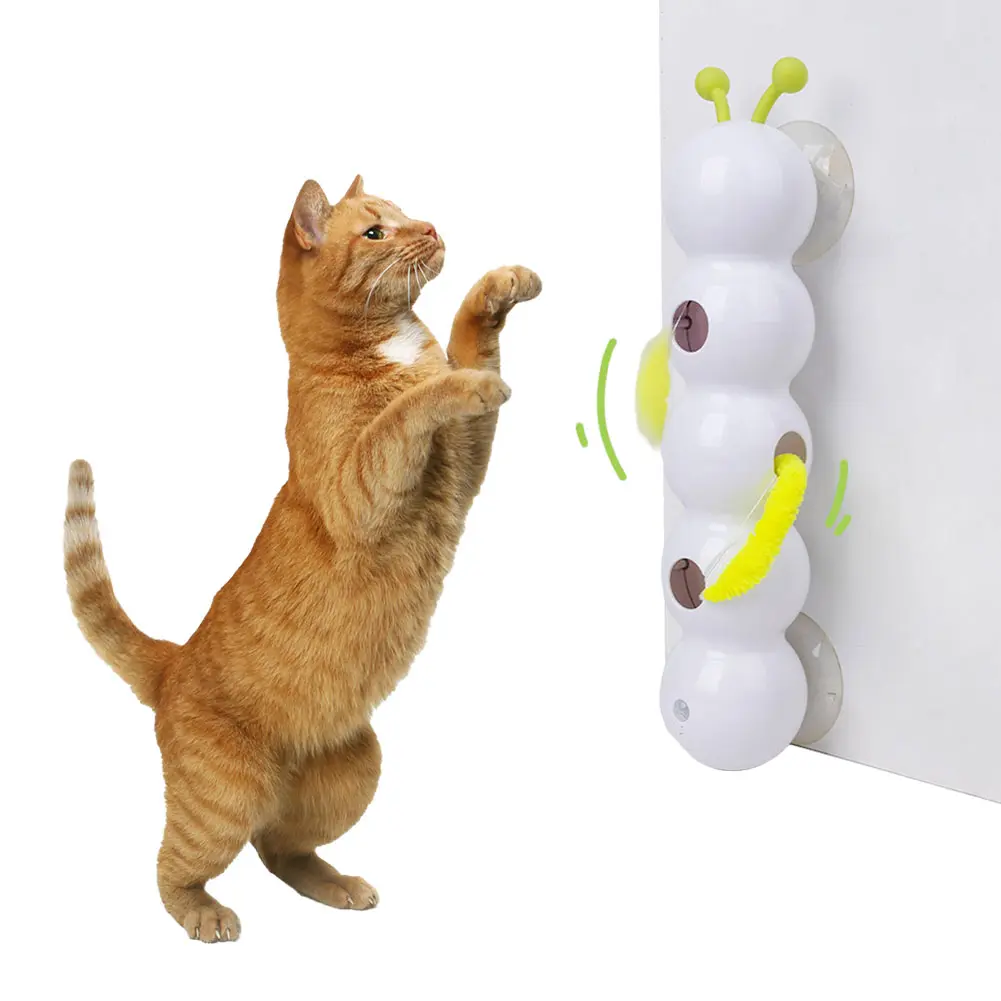 Intelligent Interactive Cat Stick with Replaceable Prey Tail Motion Activated Worm Post Automatic Emerging from The Hole