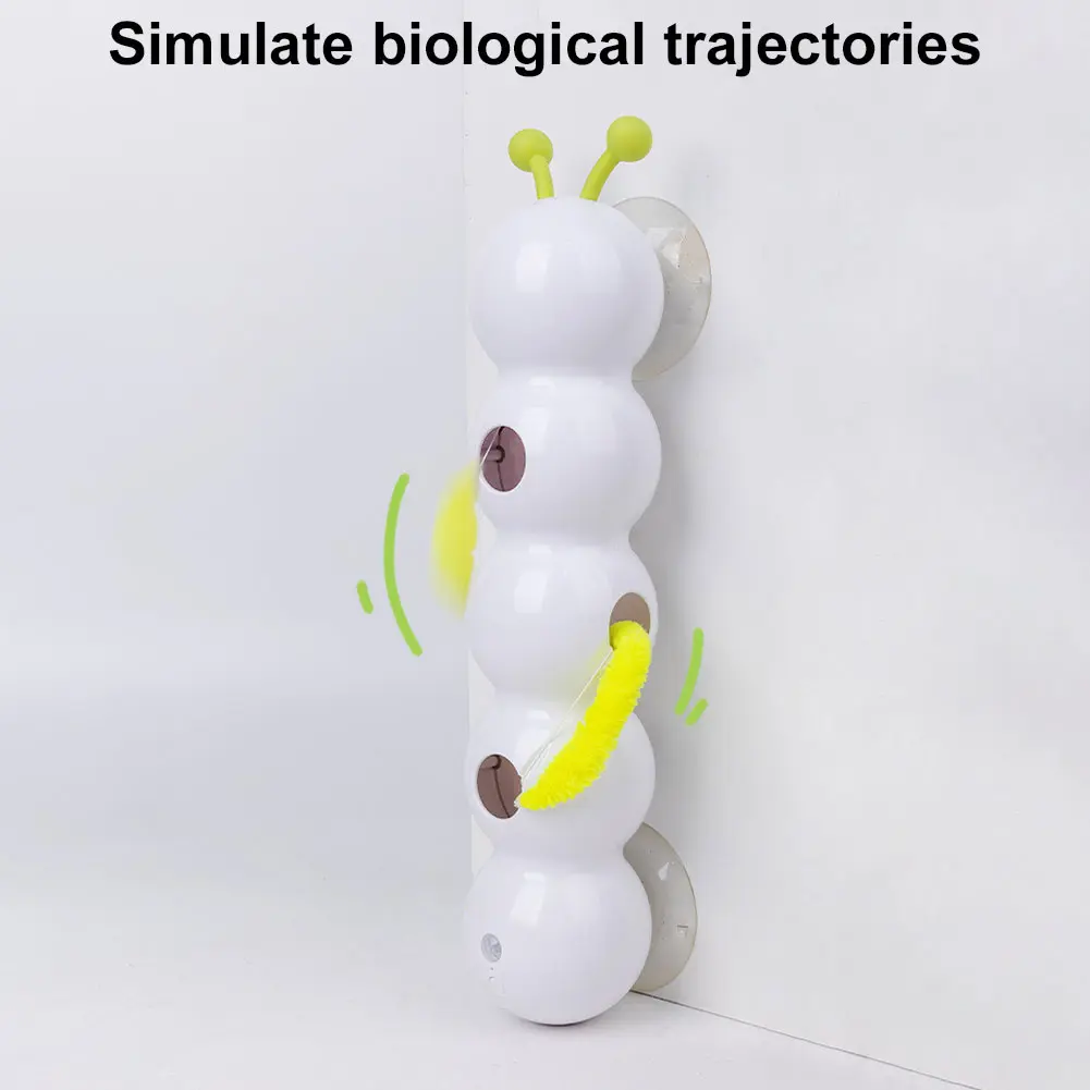 Intelligent Interactive Cat Stick with Replaceable Prey Tail Motion Activated Worm Post Automatic Emerging from The Hole