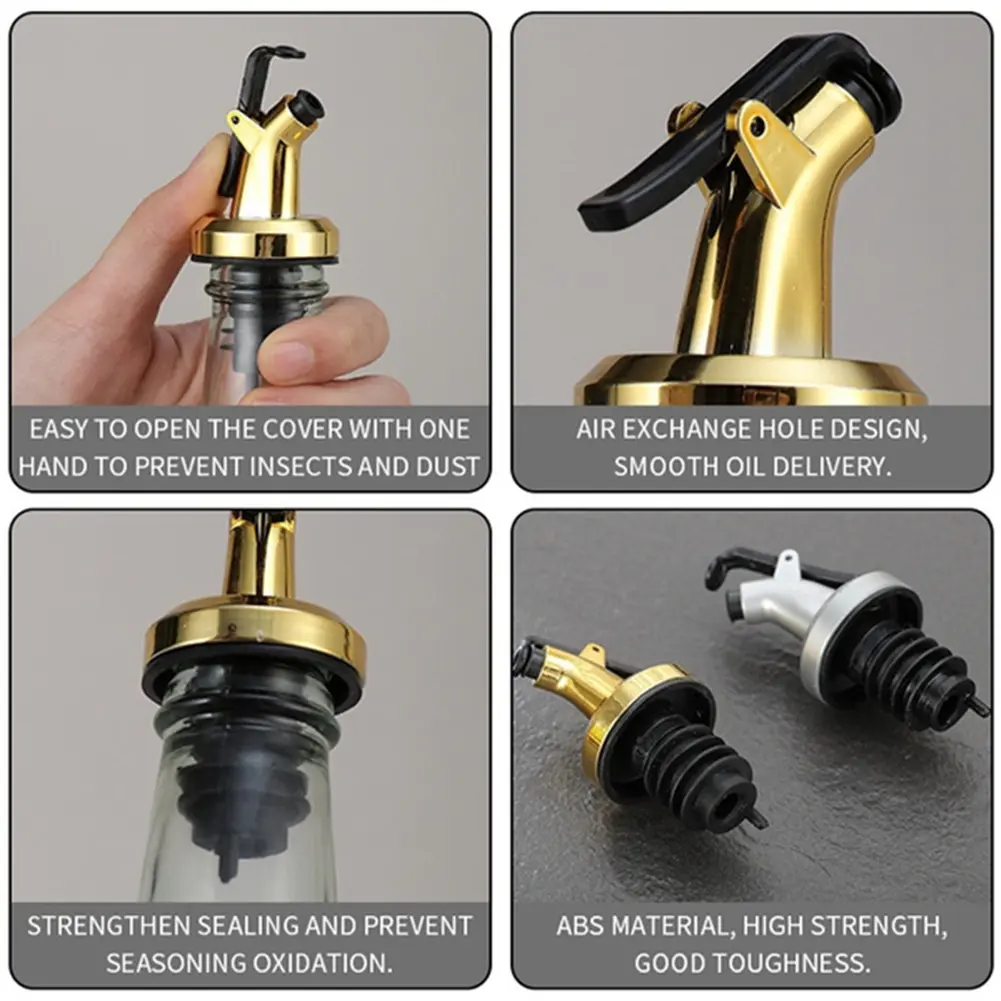 1-10pcs Oil Bottle Stopper Lock Plug Seal Leak-proof Food Grade Rubber Nozzle Sprayer Liquor Dispenser Wine Pourer Kitchen Tool