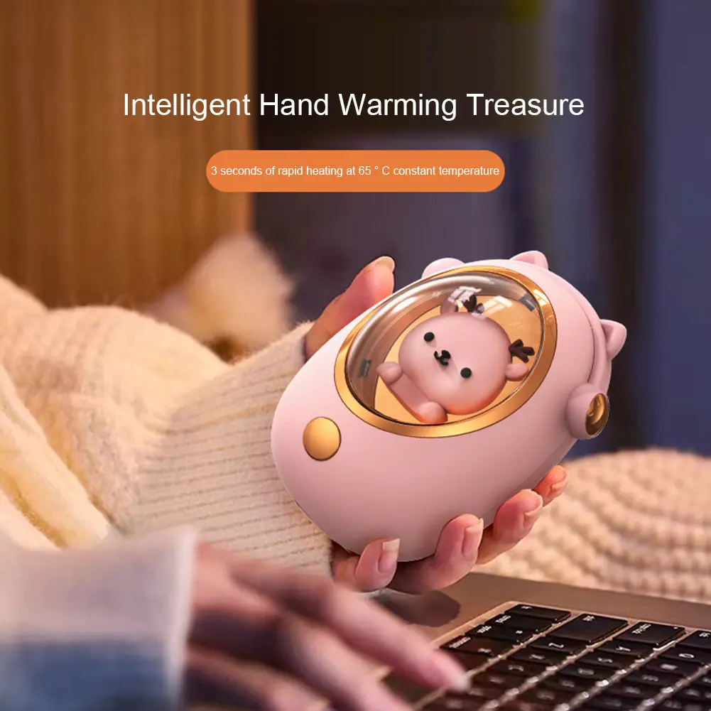 1200/2400mAh Mini Hand Warmer USB Rechargeable Pocket Hand Warmer Mobile Power Bank Cute Warmer Electric Hands Heater For Office