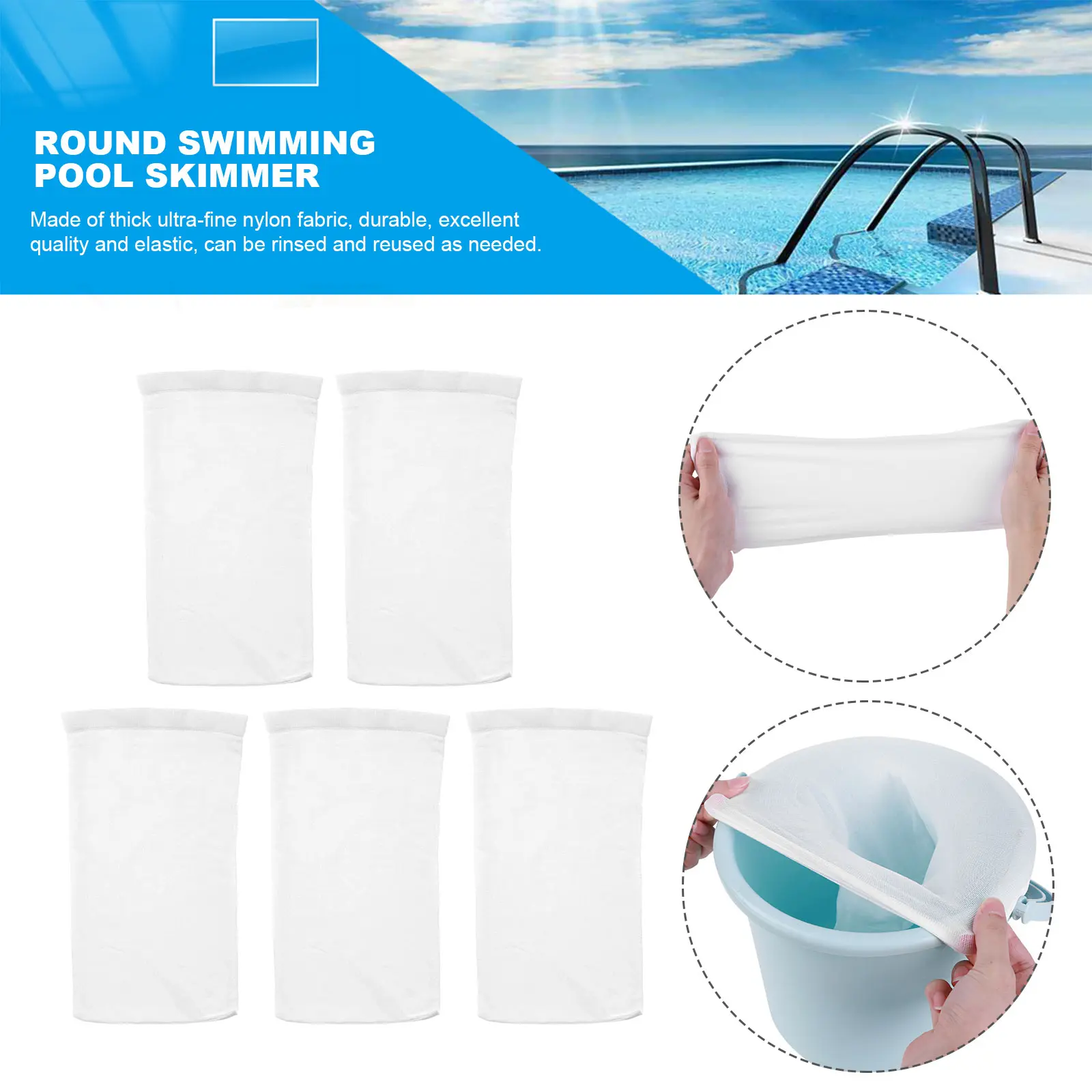 5-30PCS Swimming Pool Garbage Cover Swimming Pool Filter Socks Swimming Pool Skimmer Filter Net Dustproof and Anti fouling Cover