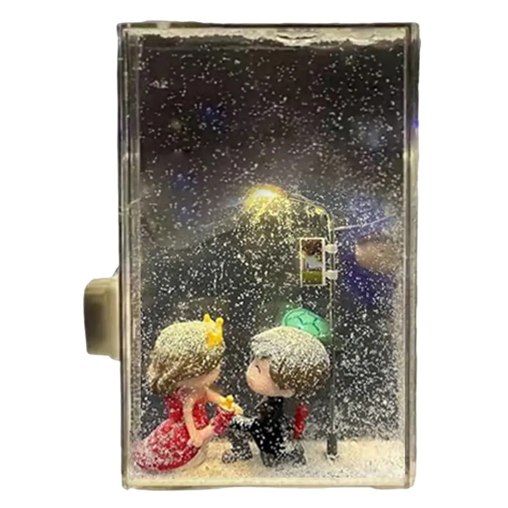 Snowy Night Flow Night Light Snow Scene Street Light Christmas Night Light Snow Simulation DIY Snowy Night Flowing Night Light