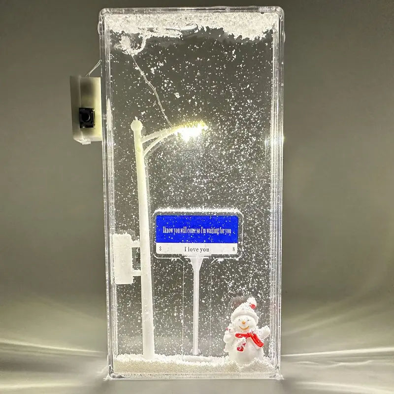 Snowy Night Flow Night Light Snow Scene Street Light Christmas Night Light Snow Simulation DIY Snowy Night Flowing Night Light