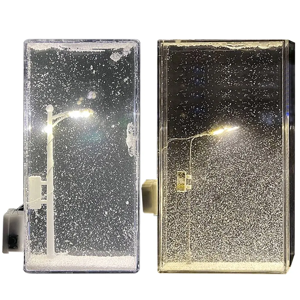 Snowy Night Flow Night Light Snow Scene Street Light Christmas Night Light Snow Simulation DIY Snowy Night Flowing Night Light
