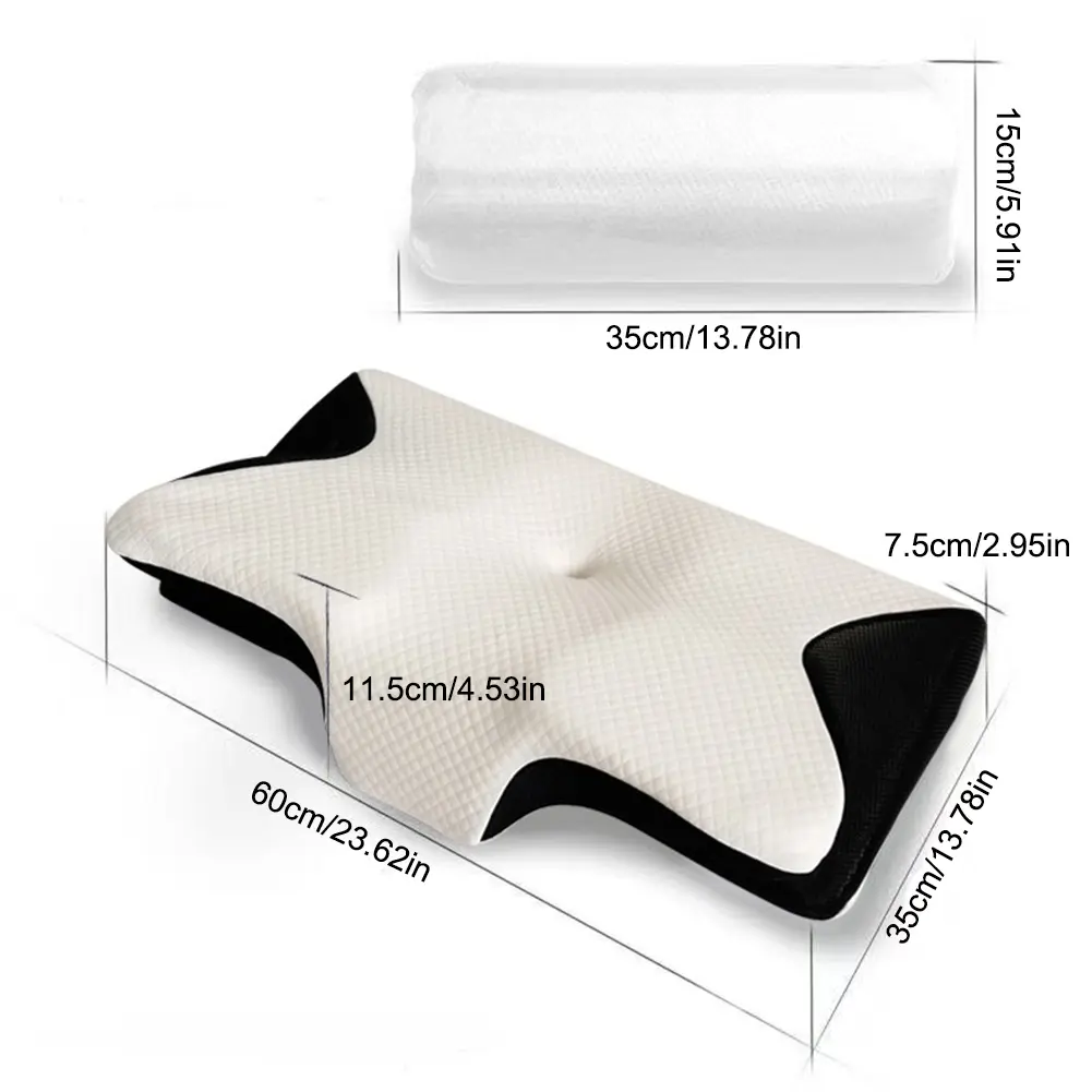 Memory Foam Cervical Pillow Slow Rebound Contoured Support Pillows Lightweight Comfortable Neck Pillow for Sleeping Neck Support