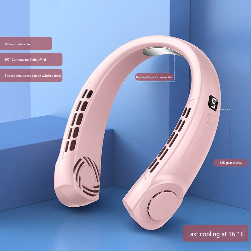 2025 New Wearable Air Conditioner USB Rechargeable Portable 3 Refrigeration Hanging Neck Fan Mute 1200mAh Outdoor Summer Cooler