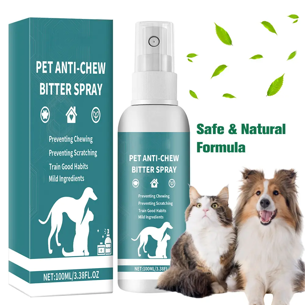 100ml No Chew Spray for Dogs No Alcohol Deterrent Spray Pet Anti Chew Spray Dog Training & Behavior Aid for Dogs To Stop Chewing