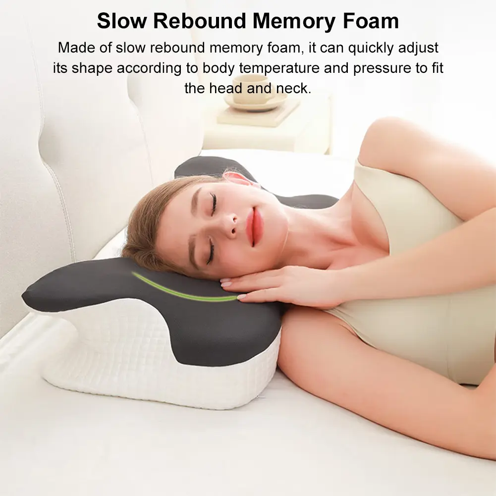 Butterfly Shaped Ergonomic Orthopedic Pillow Comfortable Neck Pillow Soft Sleeping Cervical Pillow for Office School Nap Pillow
