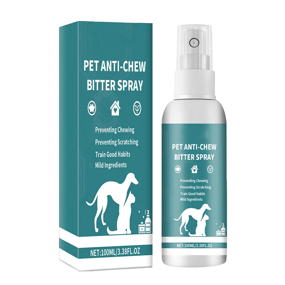 100ml No Chew Spray for Dogs No Alcohol Deterrent Spray Pet Anti Chew Spray Dog Training & Behavior Aid for Dogs To Stop Chewing