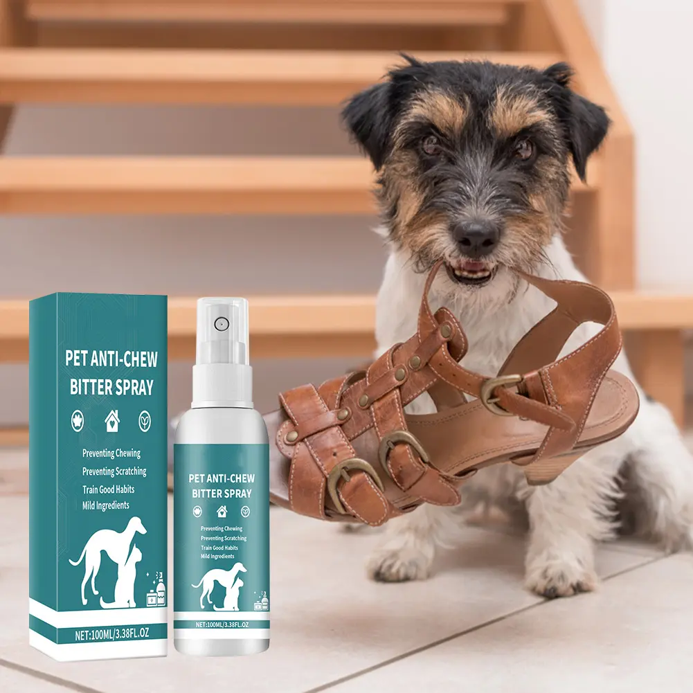 100ml No Chew Spray for Dogs No Alcohol Deterrent Spray Pet Anti Chew Spray Dog Training & Behavior Aid for Dogs To Stop Chewing