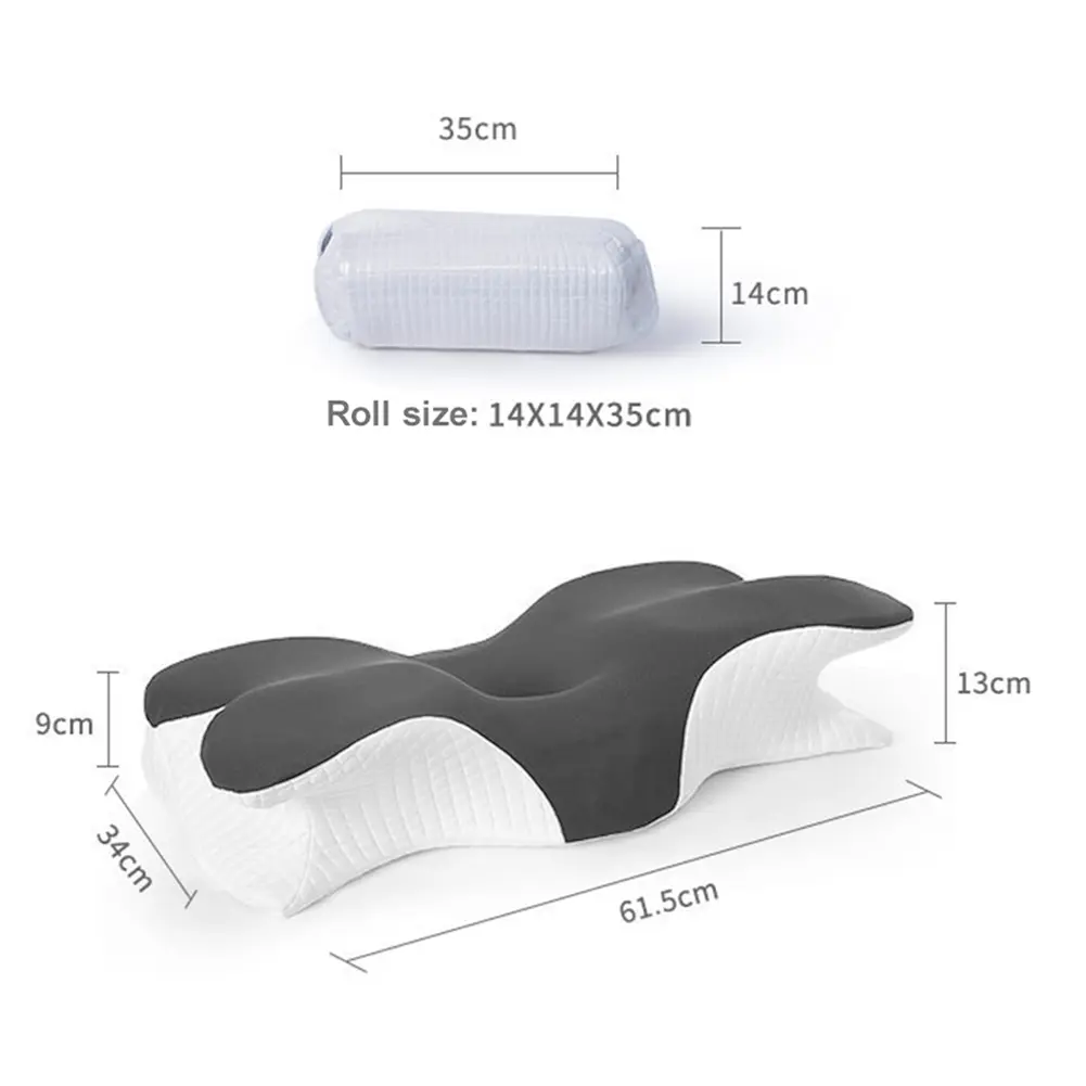 Butterfly Shaped Ergonomic Orthopedic Pillow Comfortable Neck Pillow Soft Sleeping Cervical Pillow for Office School Nap Pillow