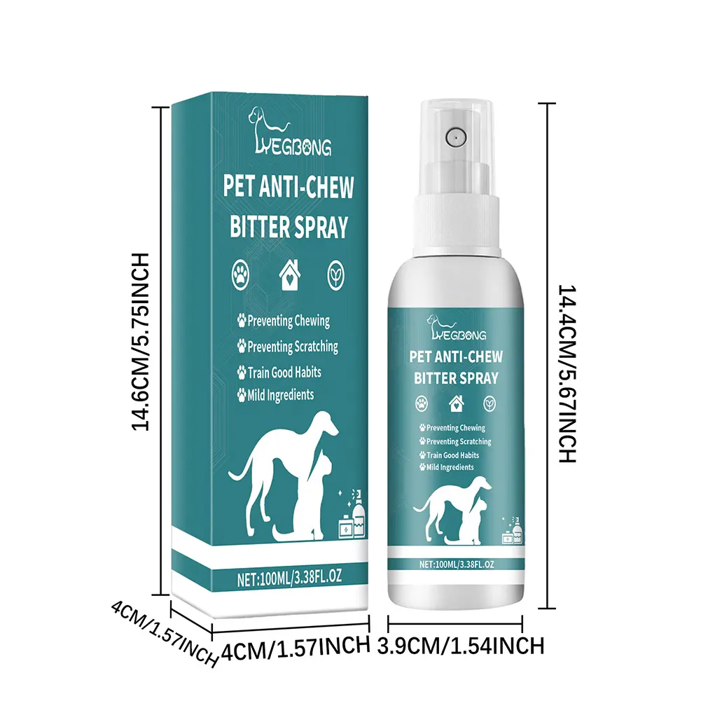 100ml No Chew Spray for Dogs No Alcohol Deterrent Spray Pet Anti Chew Spray Dog Training & Behavior Aid for Dogs To Stop Chewing