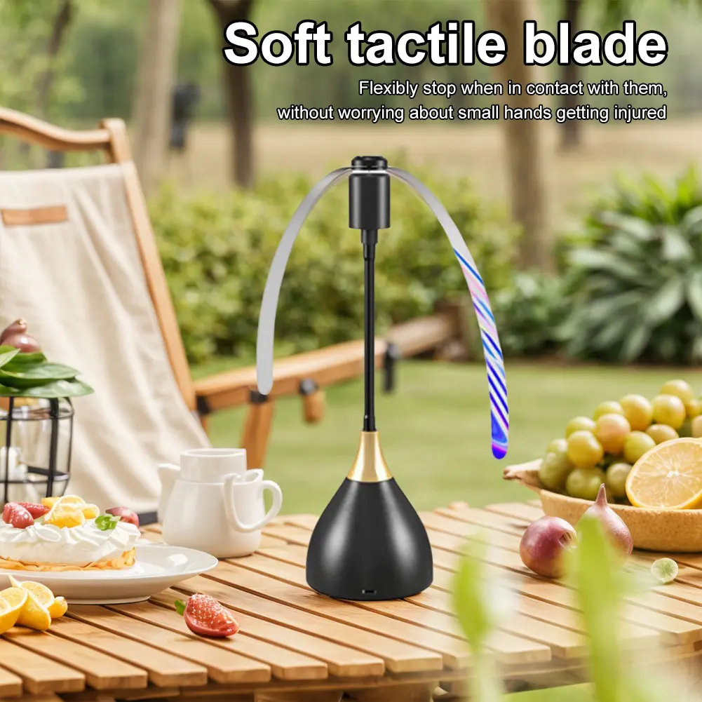 1-3pcs Portable Fly Fan Fly Repellent Fan Indoor Outdoor Dining Table Fly Repellent Fan Soft Blades for Picnics BBQ & Gatherings