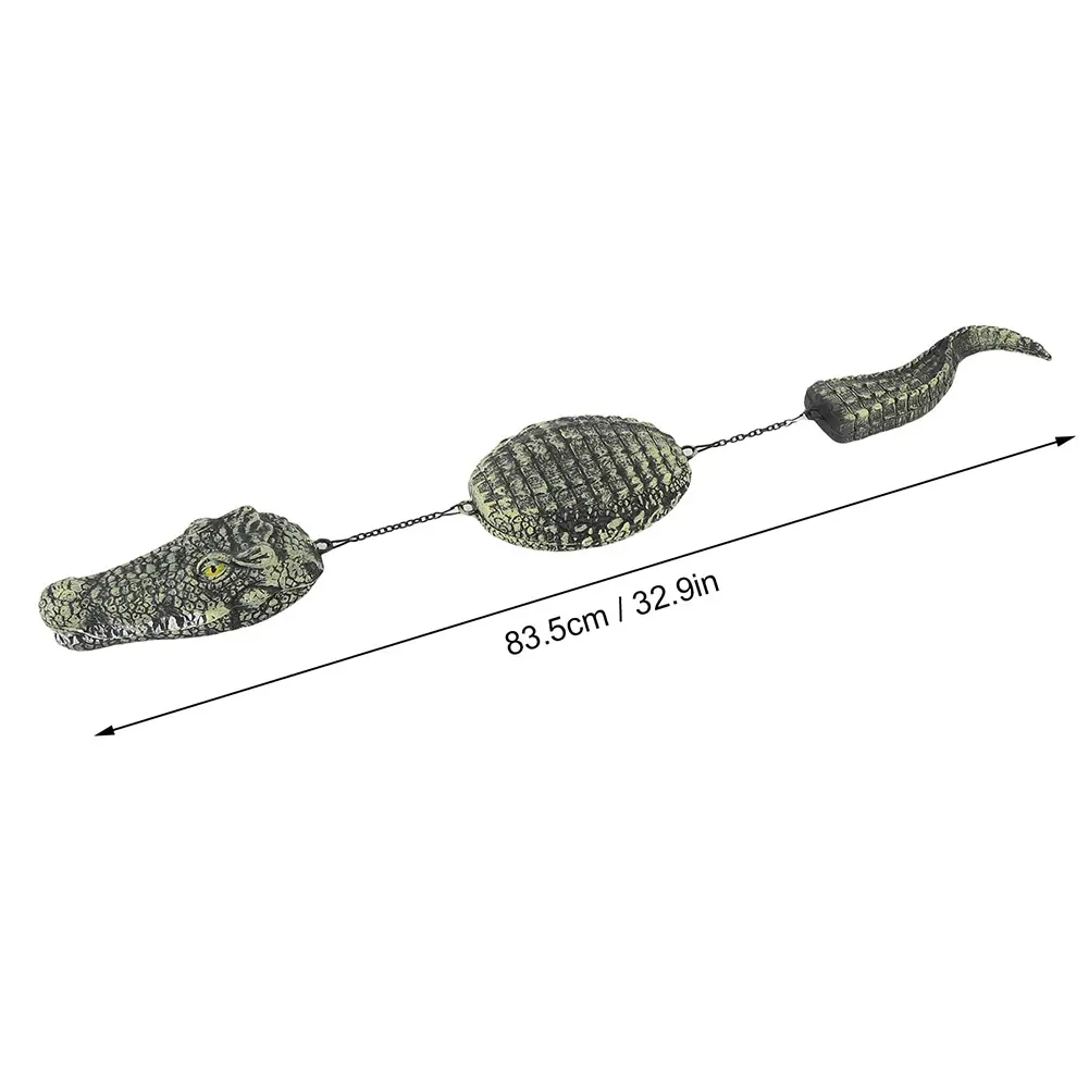 33 Inch Resin Fake Alligator Simulated Floating Fake Alligator Pool Float Statue for Ponds Pools Garden Decor & Bird Deterrent