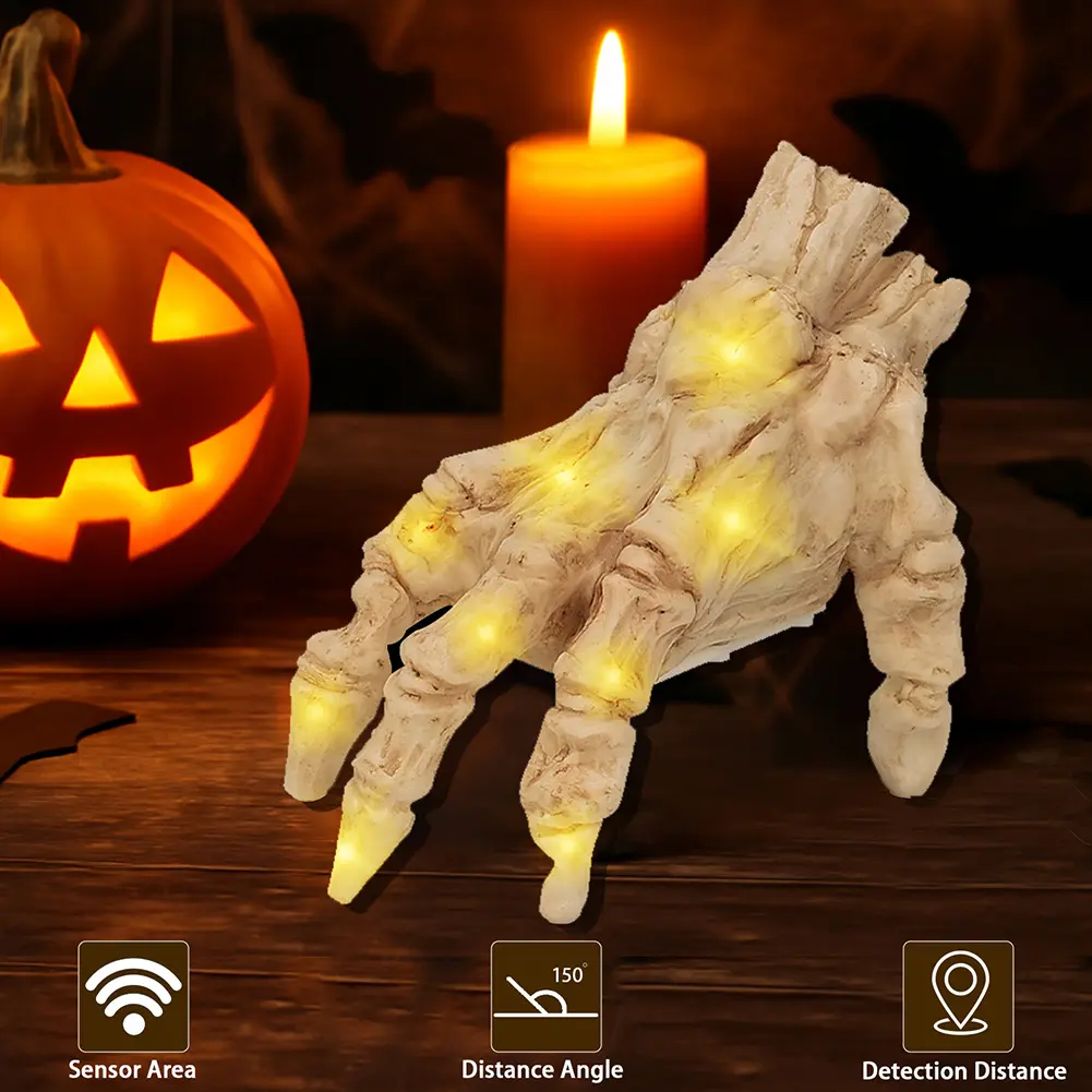 Electric Walking Hand Sound Activated Halloween Skeleton Hand with Sound Light Costume Props Halloween Gothic Home Decor