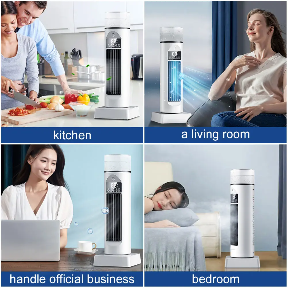 Portable Tower Fan with 6 Speeds & Mist Bladeless Cooling Fan Oscillating Fan for Bedroom Living Room Office