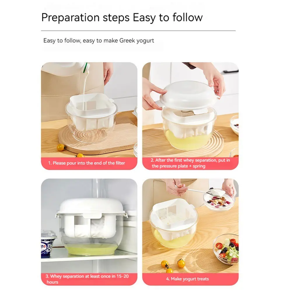 ​Yogurt Coffee Filter Maker with Pressure Spring Greek Yogurt Maker Yogurt Cheese Maker Machine for Homemade Thick Greek Yogurt