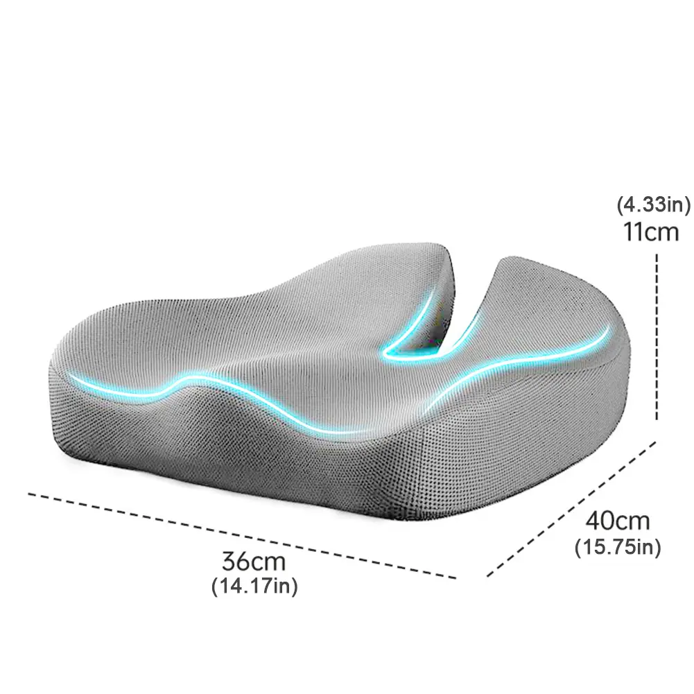 Memory Foam Seat Cushion Breathable Soft Seat Pad Pressure Relief Chair Pad Non Slip Sitting Pad for Buttocks Tailbone