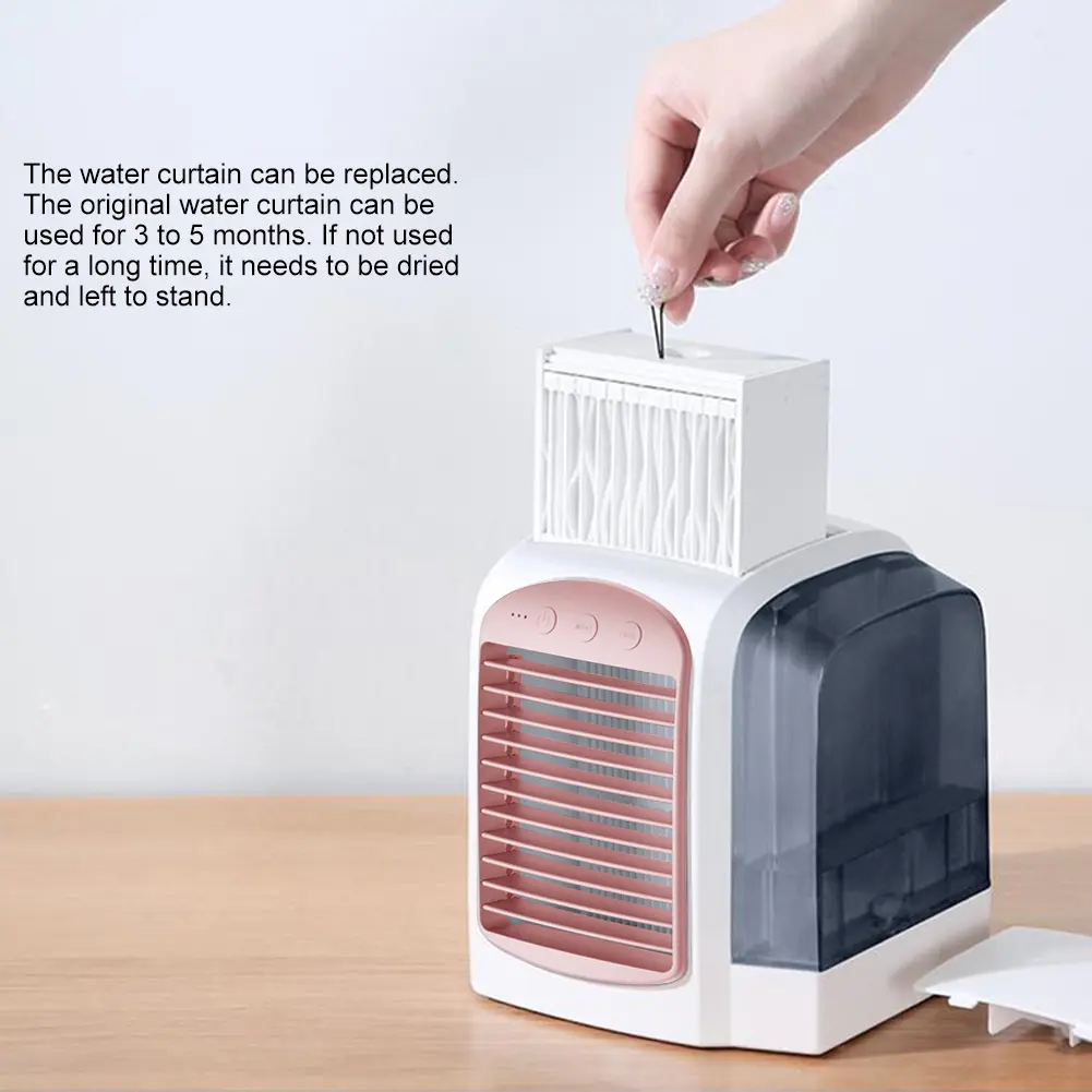 Water-Cooled Air Conditioner Personal Mini Air Cooler 3 Gear Air Cooling Machine 380ml Tank Mini Air Conditioner for Home Office