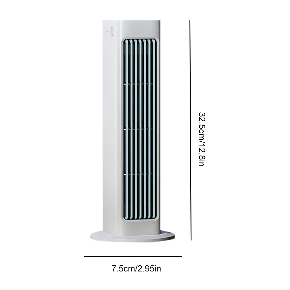 Mini Vertical Air Conditioner USB Rechargeable 3 Speed Powerful Air Cooler 3000mAh Standing Tower Fan Bladeless Floor Air Cooler