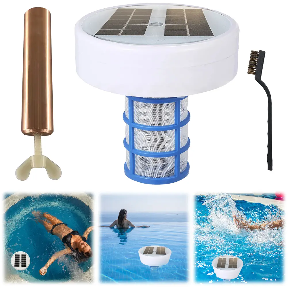 Pool Cleaning Equipment Solar Power Swimming Pool Purifier Pool-Ionizer Water Algae Inhibition Chlorine-Free Water Processor